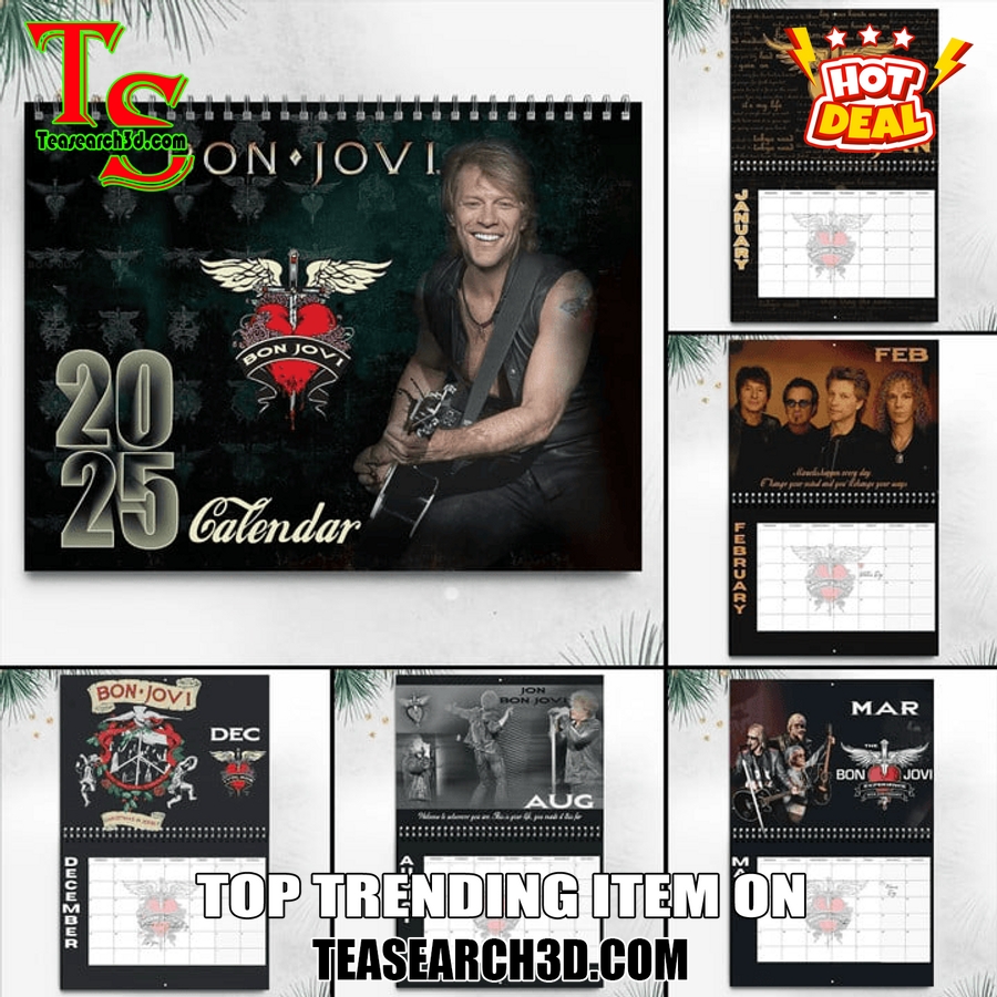 Hot Calendar Quick and Easy Buy Online 6 Bon Jovi 2025 Wall Hanging Calendar