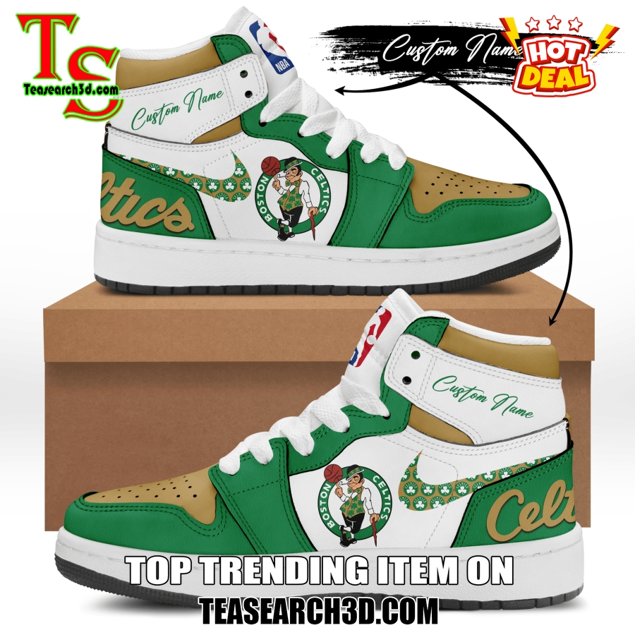 New Trending Air Jordan High Top Shoes 150125 4 Boston Celtics Custom Air Jordan High Top Shoes
