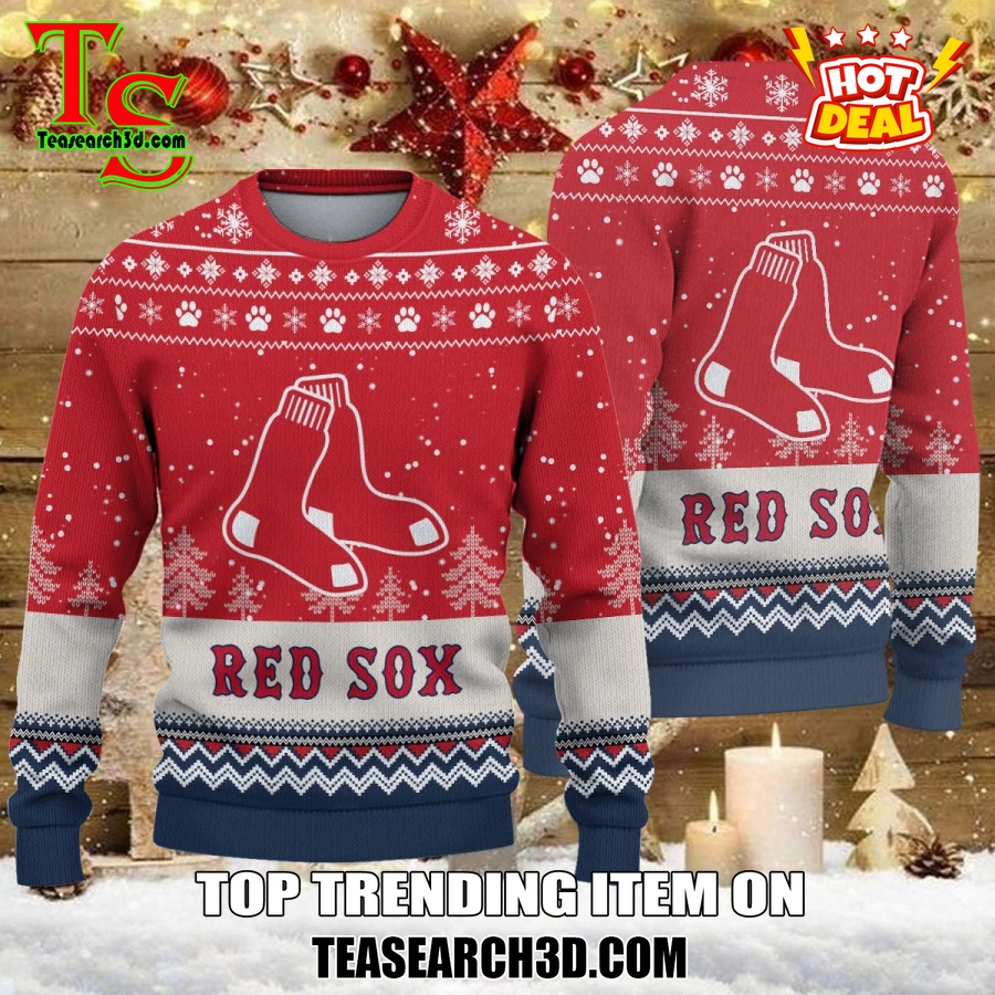 MLB Baseball Basic Ugly Christmas Sweater 5 Boston Red Sox MLB Ugly Christmas Sweater