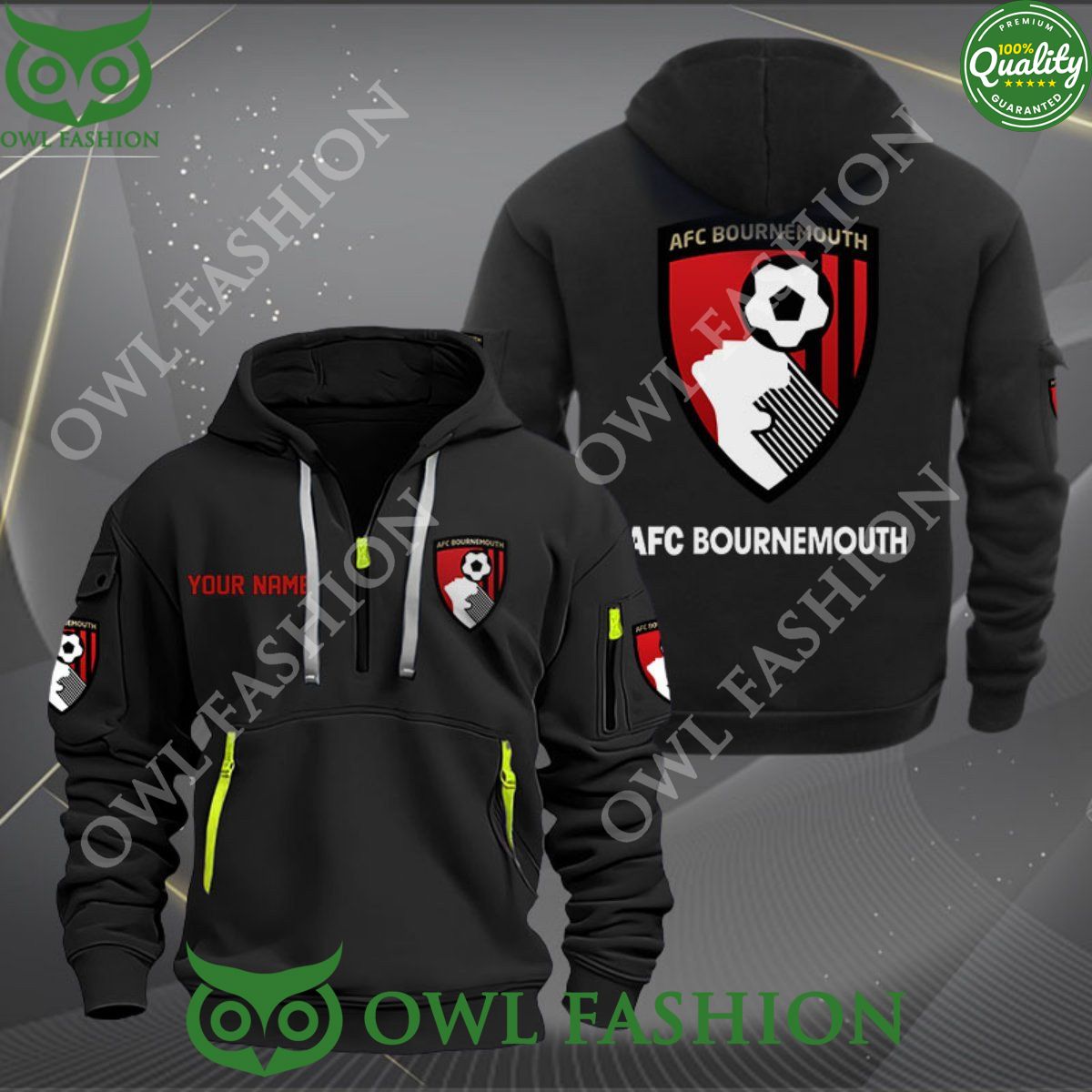 Bournemouth Football Team Customized Premier League Zip Hoodie