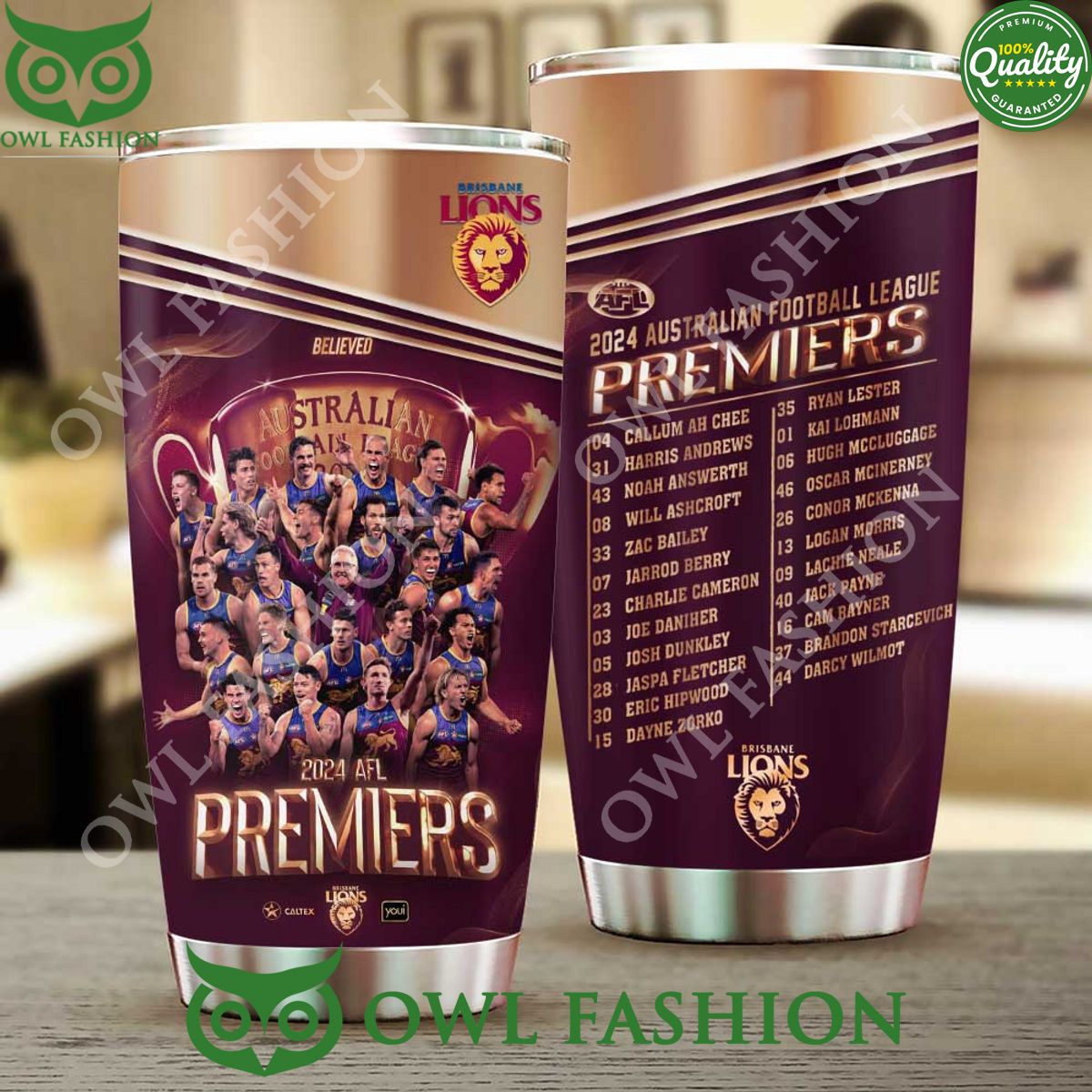 Brisbane Lions Believed 2024 AFL Australian Football League Premiers Tumbler Cup