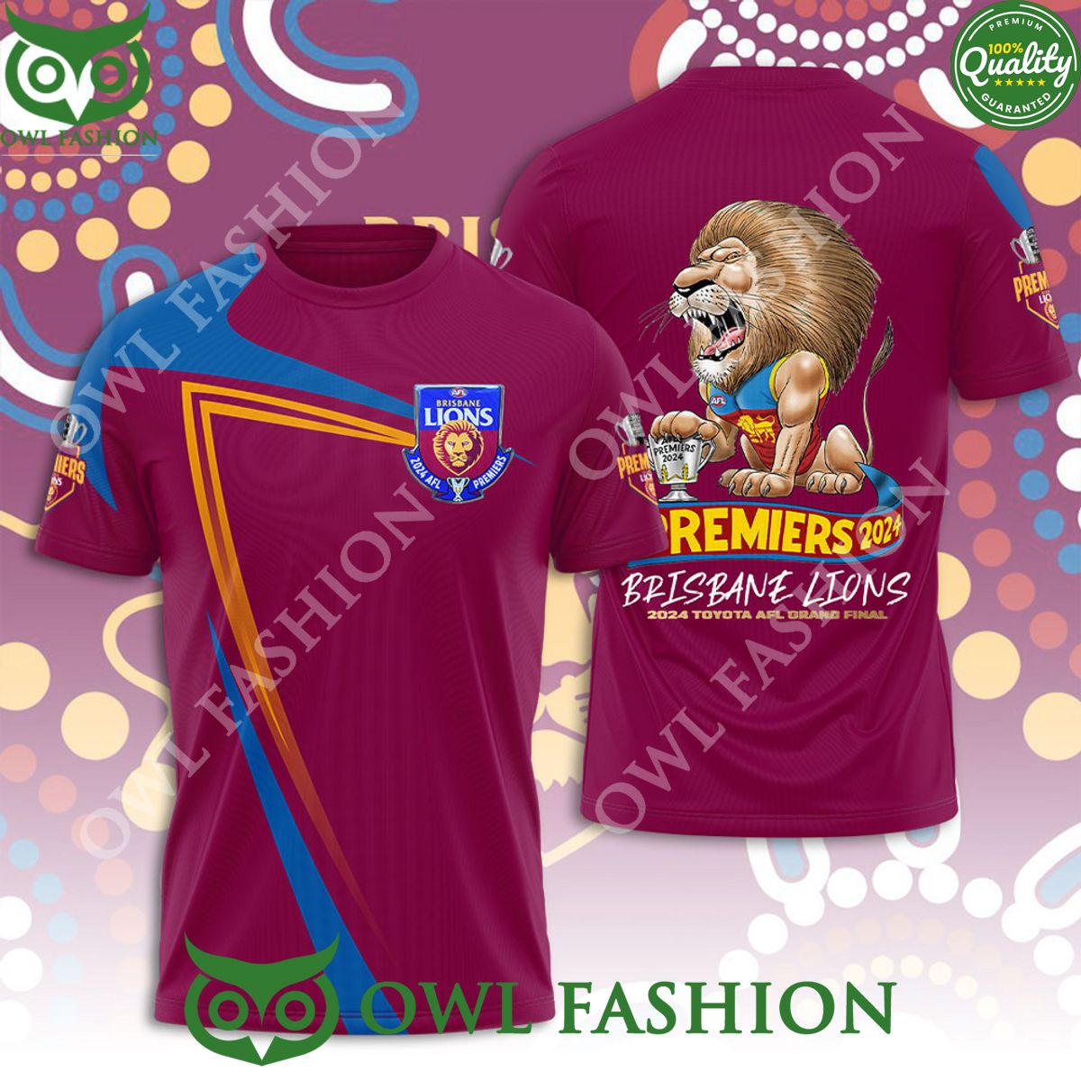 Brisbane Lions Toyota AFL Grand Finals 3D Tshirt