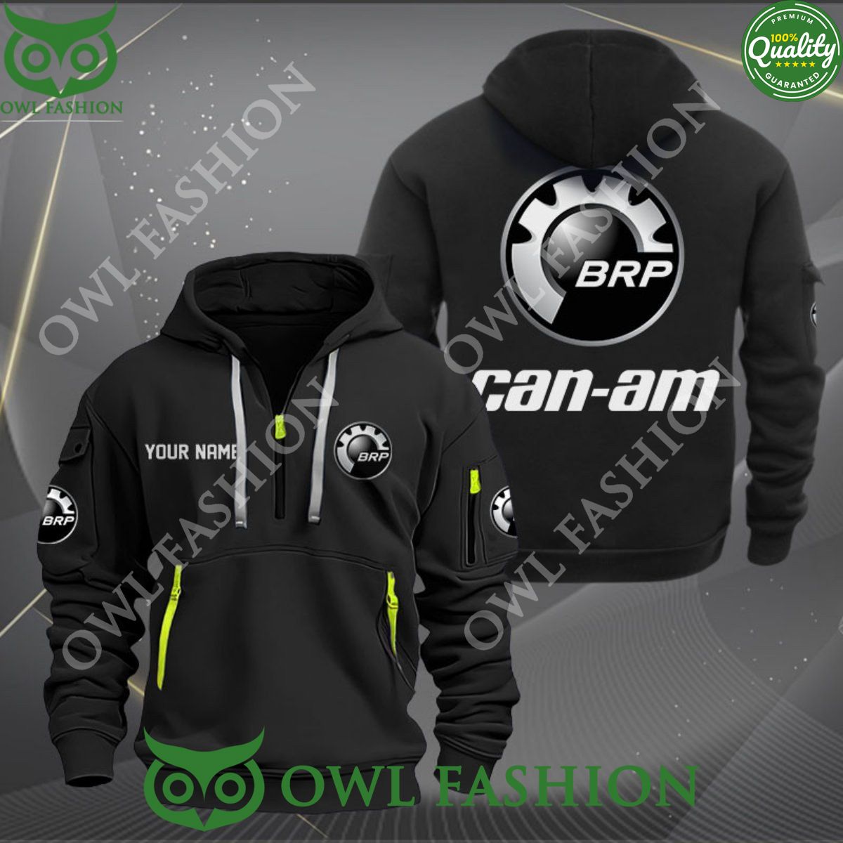 BRP Can-am Canadian Motorcycles Brand Personalized Color 2d quarter zip hoodie