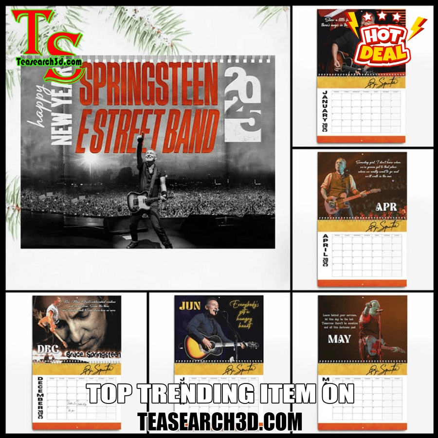 Hot Calendar Quick and Easy Buy Online 7 Bruce Springsteen 2025 Wall Hanging Calendar