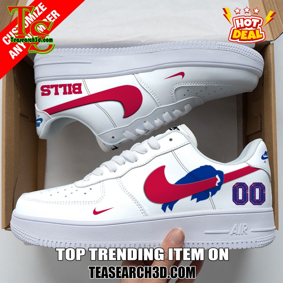 Amazing Nike Logo Air Force 1 Nike Shoes, Sport Team AF1 Shoes 8 Buffalo Bills Custom Nike Logo AF1 Shoes