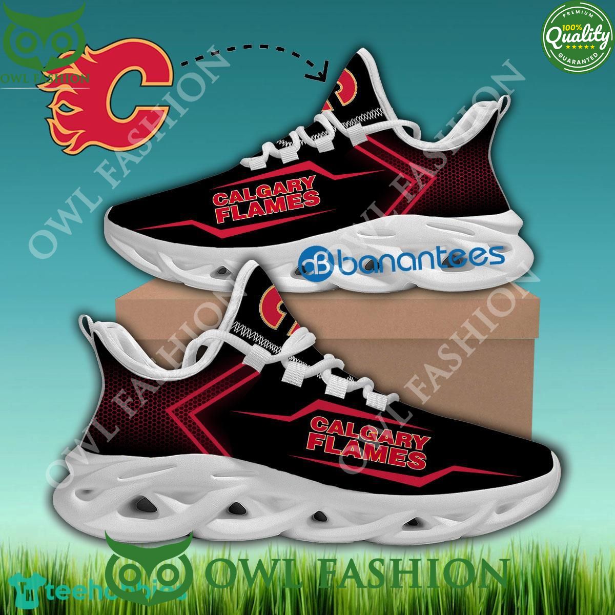 Calgary Flames Ice hockey team Chunky Sneaker Max Soul Shoes