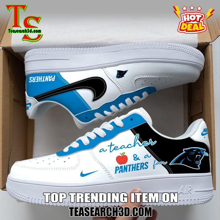 Top Hot Air Force Shoes NFL New Trending 2024 6 Carolina Panthers Custom Job Nike Air Force Shoes