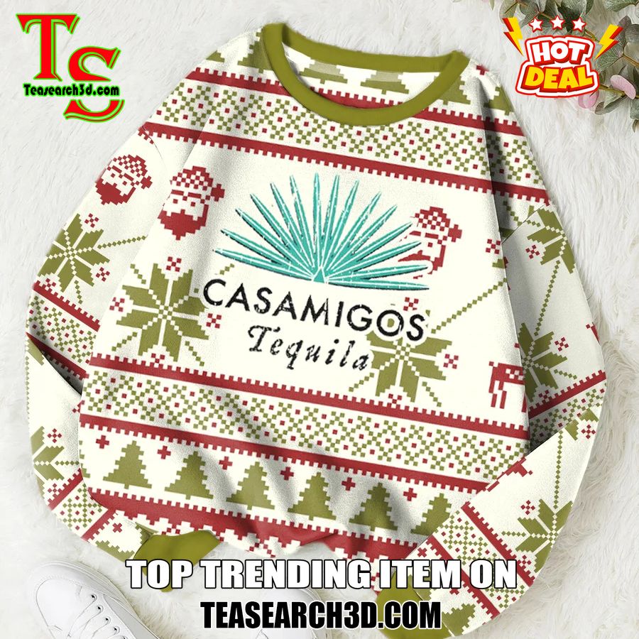 High Quality Drinking Game Ugly Christmas Sweater 5 Casamigos Tequila Native American Ugly Christmas Sweater
