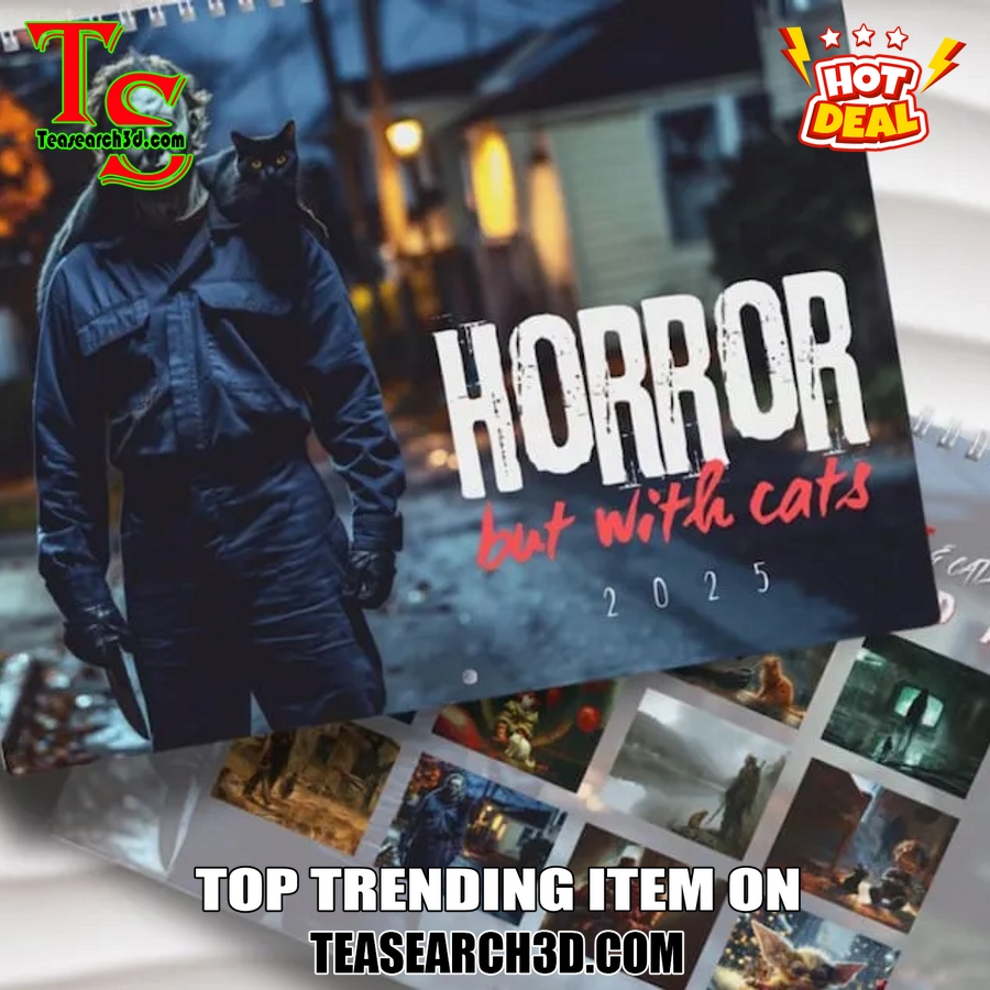 New Trending Calendar On Teasearch 281124 6 Cat Horror Characters 2025 Wall Hanging Calendar