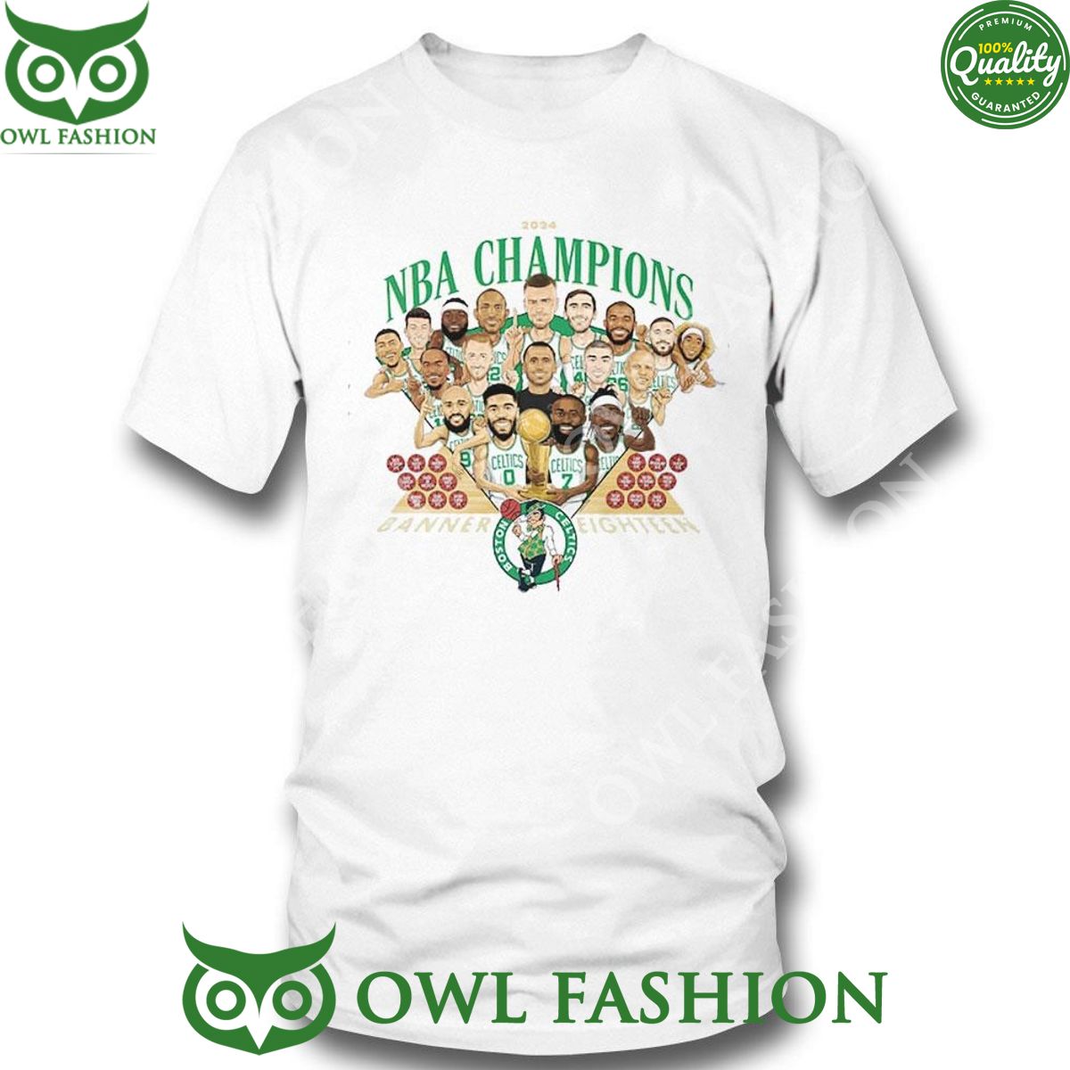 Celtics Parade 2024 NBA Champions Banner Eighteen Shirt