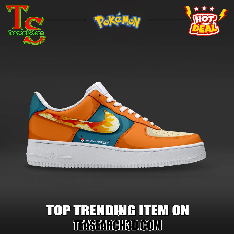 New Trending Custom Nike Logo AF1 Shoes 3 Charizard Pokemon Custom Air Force 1 Sneaker Shoes