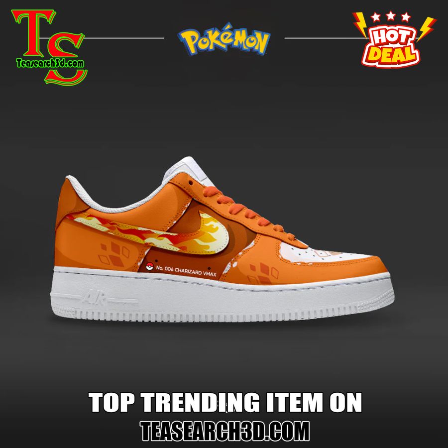 New Trending Custom Nike Logo AF1 Shoes 4 Charizard V-Max Pokemon Custom Air Force 1 Sneaker Shoes