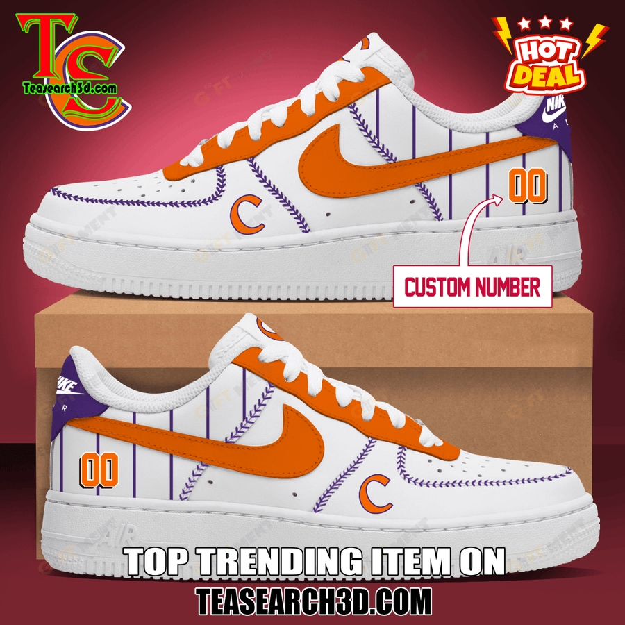 Amazing NCAA Air Force Sneakers Shoes 5 Clemson Tigers Baseball Custom Air Force Sneakers