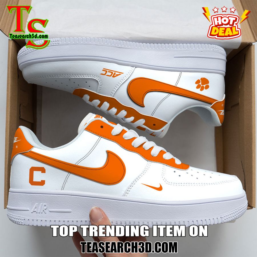 Amazing Nike Logo Air Force 1 Nike Shoes, Sport Team AF1 Shoes 11 Clemson Tigers Custom Nike Logo AF1 Shoes