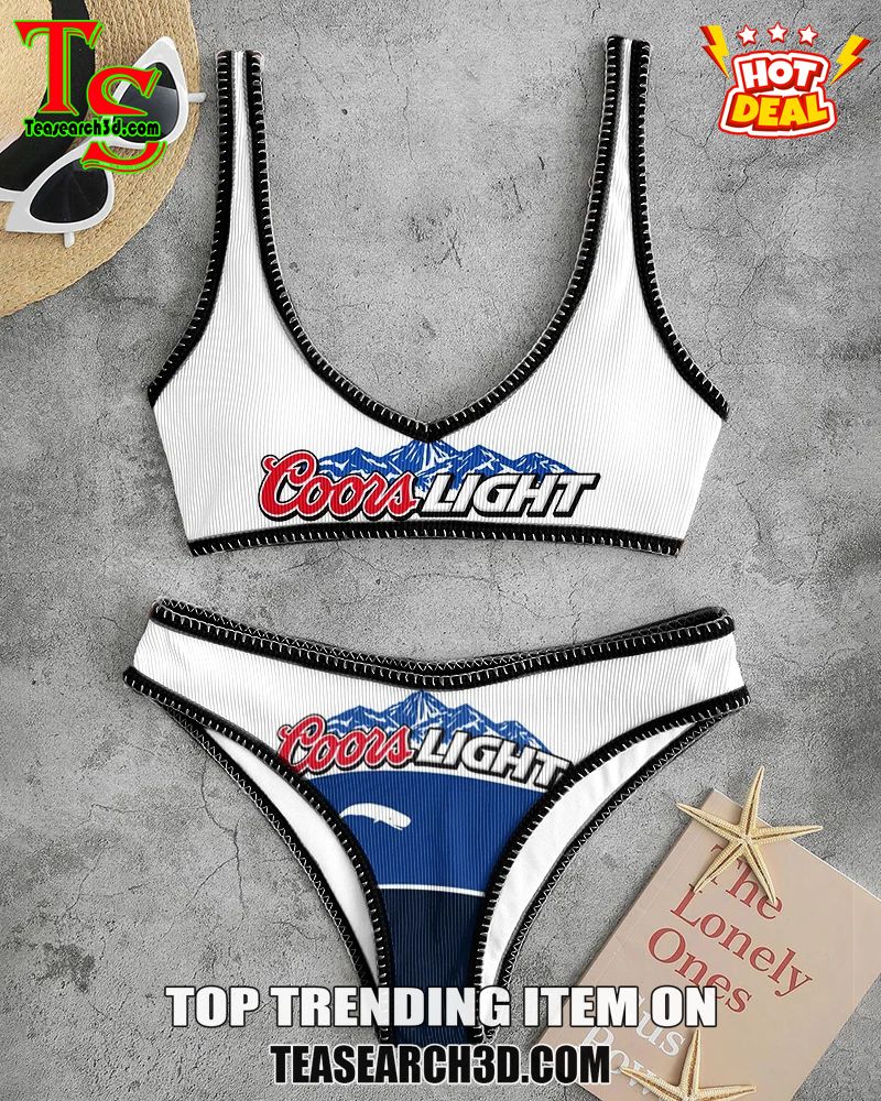 Top Hot Trending Women Drink High Waisted Bikini Sets 5 Coors Light Beer High Waisted Bikini Set