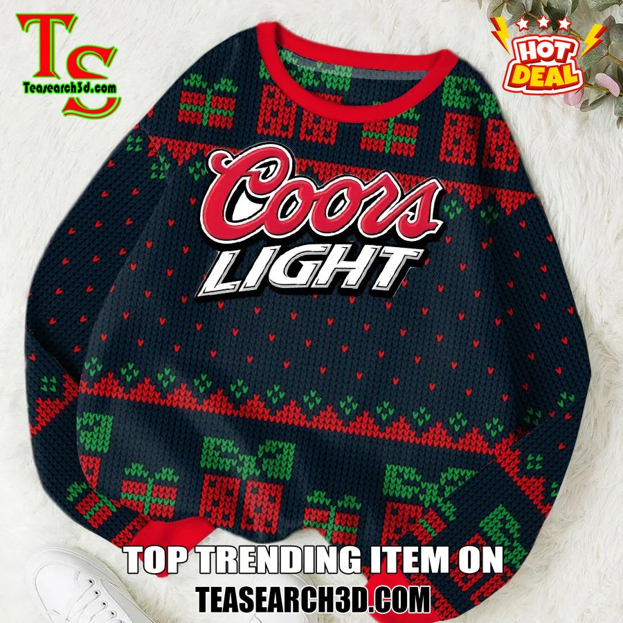 High Quality Drinking Game Ugly Christmas Sweater 6 Coors Light Beer New Ugly Christmas Sweater 2024