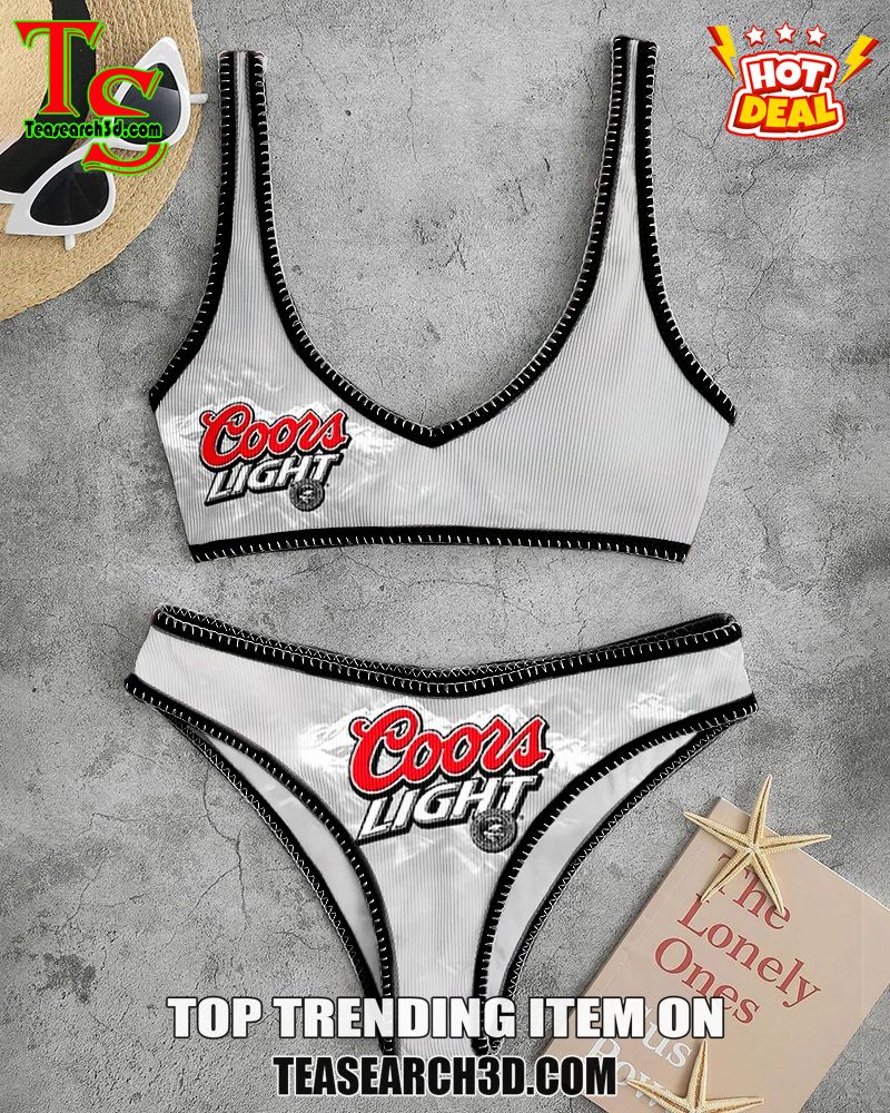 Top Hot Trending Women Drink High Waisted Bikini Sets 7 Coors Light Casual Gray High Waisted Bikini Sets