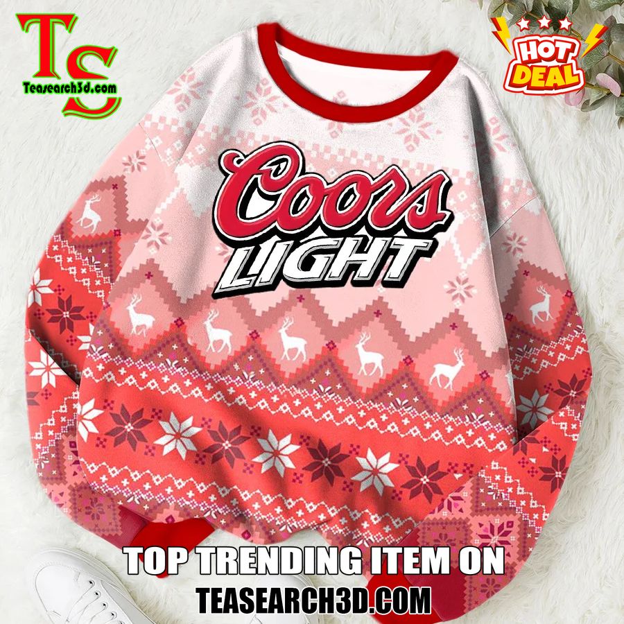 High Quality Drinking Game Ugly Christmas Sweater 11 Coors Light Premium 2024 Ugly Christmas Sweater