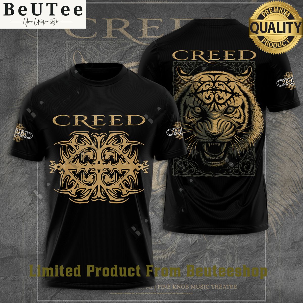 Creed Band Tiger Logo Rock Band 3D Tshirt