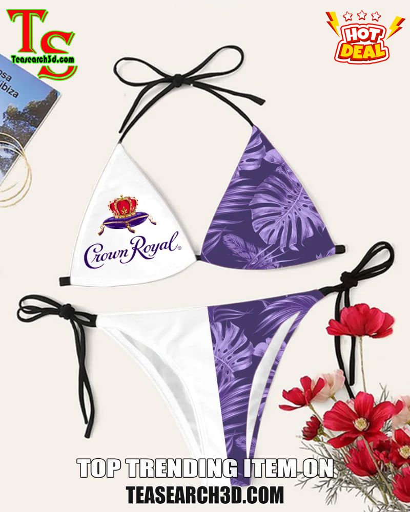 Drink Bikini Women Summer Sale 2024 11 Crown Royal White Purple Triangle Bikini Set