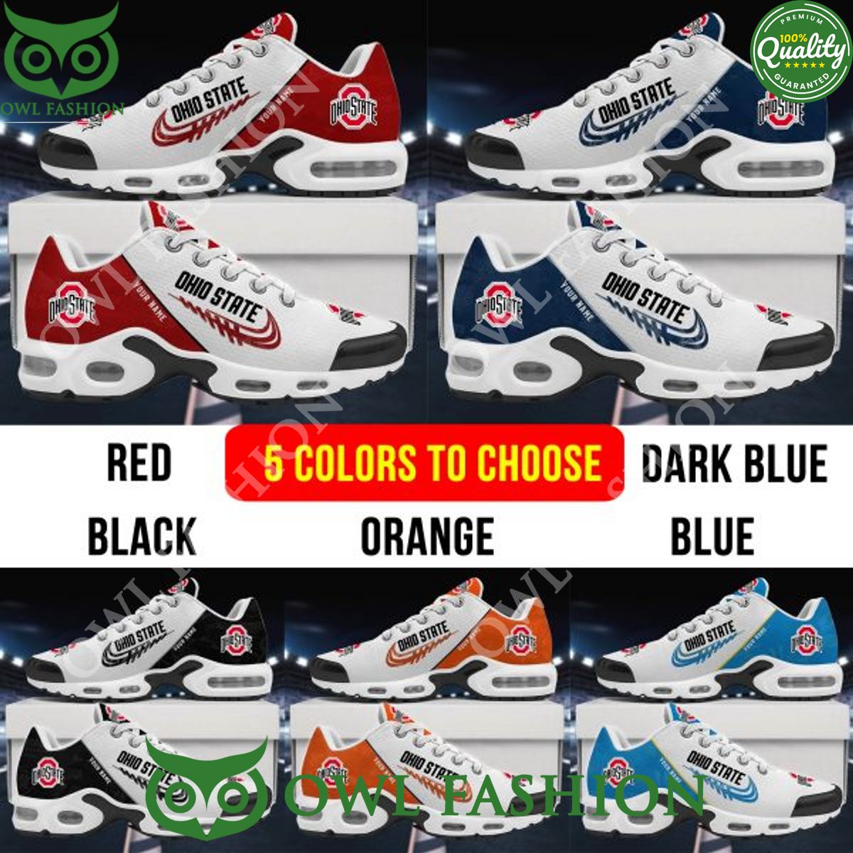 Custom name NCAA football team air max shoes