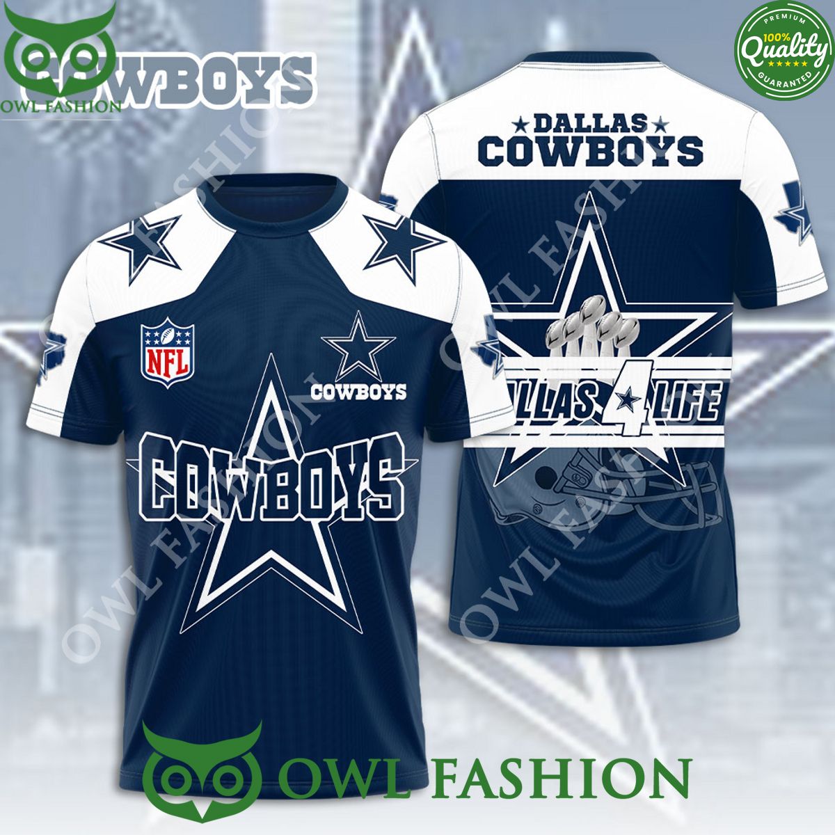 Dallas Cowboys 3D Dallas For life t shirt