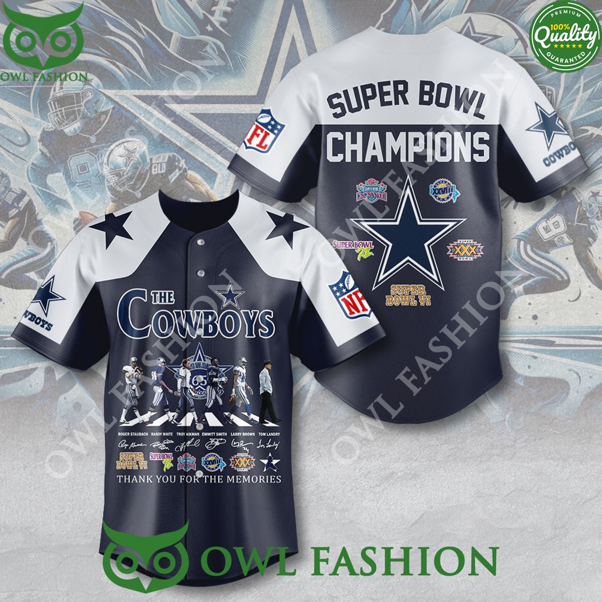 Dallas Cowboys Super Bowl Champion Limited Baseball Jersey