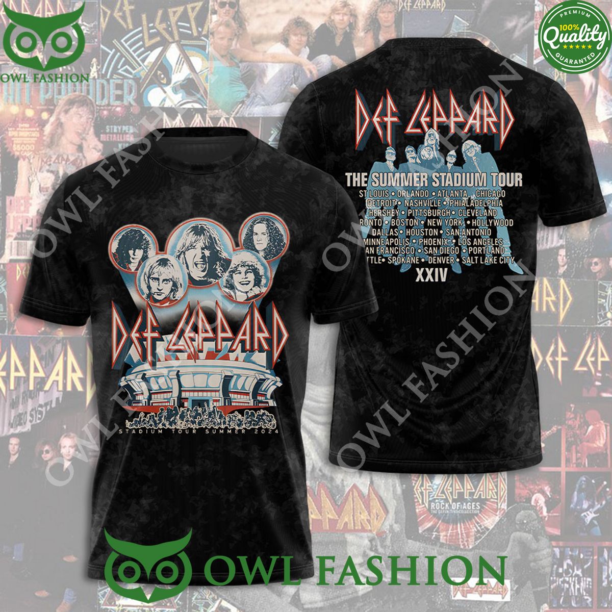 Def Leppard Summer Stadium Tour Rock Metal 3D Tshirt Hoodie