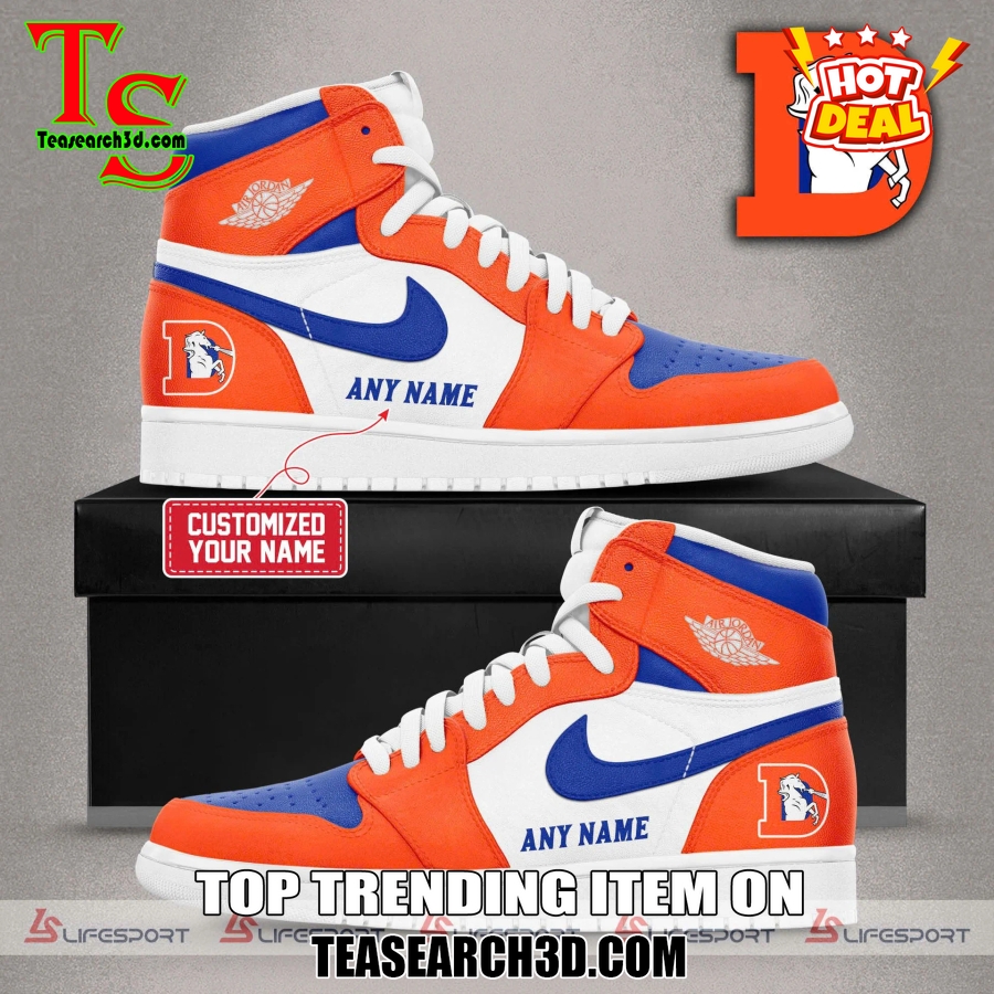 New Trending Air Jordan High Top Shoes 150125 11 Denver Broncos Vintage Custom Air Jordan High Top Shoes