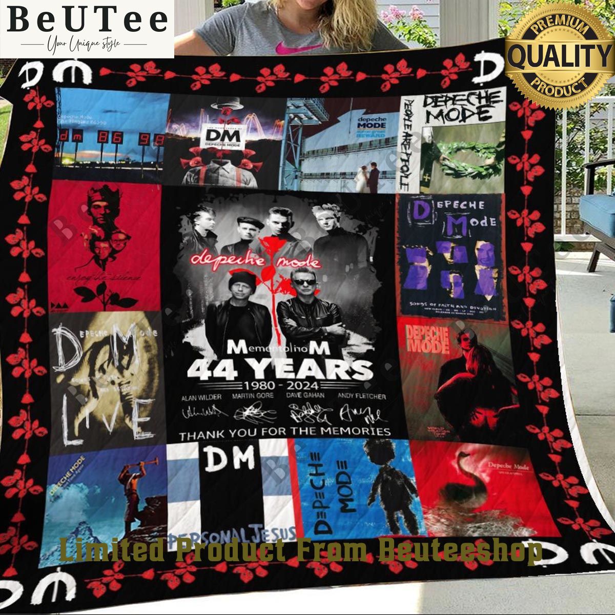 Depeche Mode 44 Years Thank For The Memories 1980 2024 Quilt Fleece Blanket