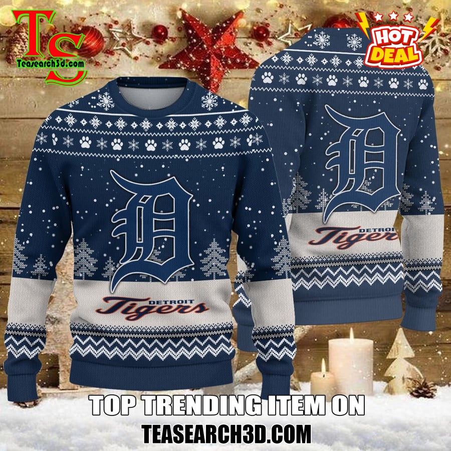 MLB Baseball Basic Ugly Christmas Sweater 11 Detroit Tigers MLB Ugly Christmas Sweater