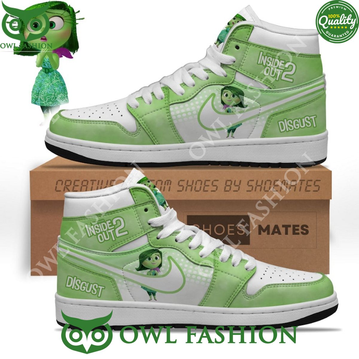 Disgust Inside Out 2 Nike Air Jordan High Top Shoes