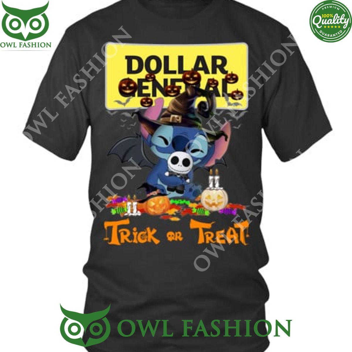 Dollar General Stitch Halloween trick or treat t shirt