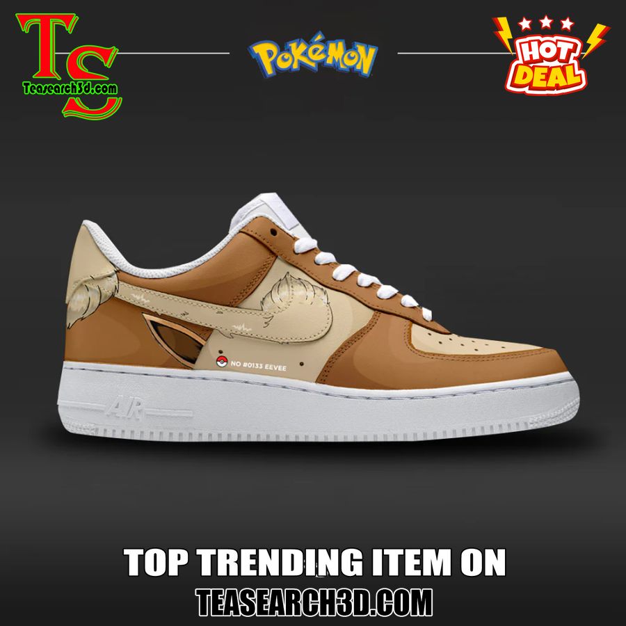 New Trending Custom Nike Logo AF1 Shoes 6 Eevee Pokemon Custom Air Force 1 Sneaker Shoes