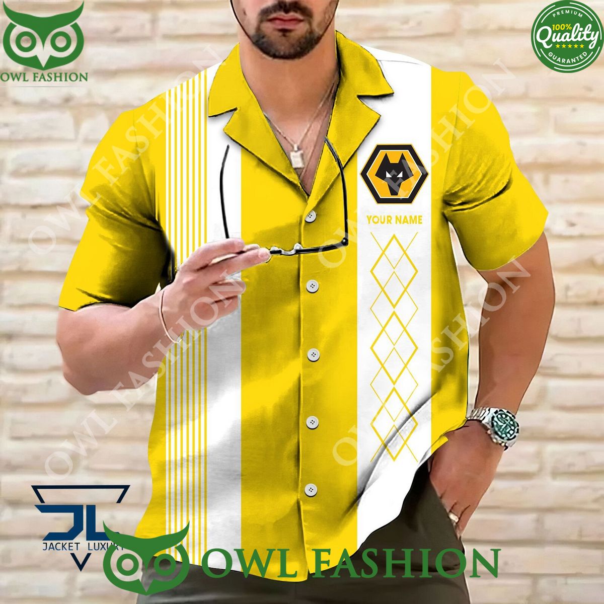 EFL Wolverhampton Wanderers F.C Customized Striped Hawaiian Shirt