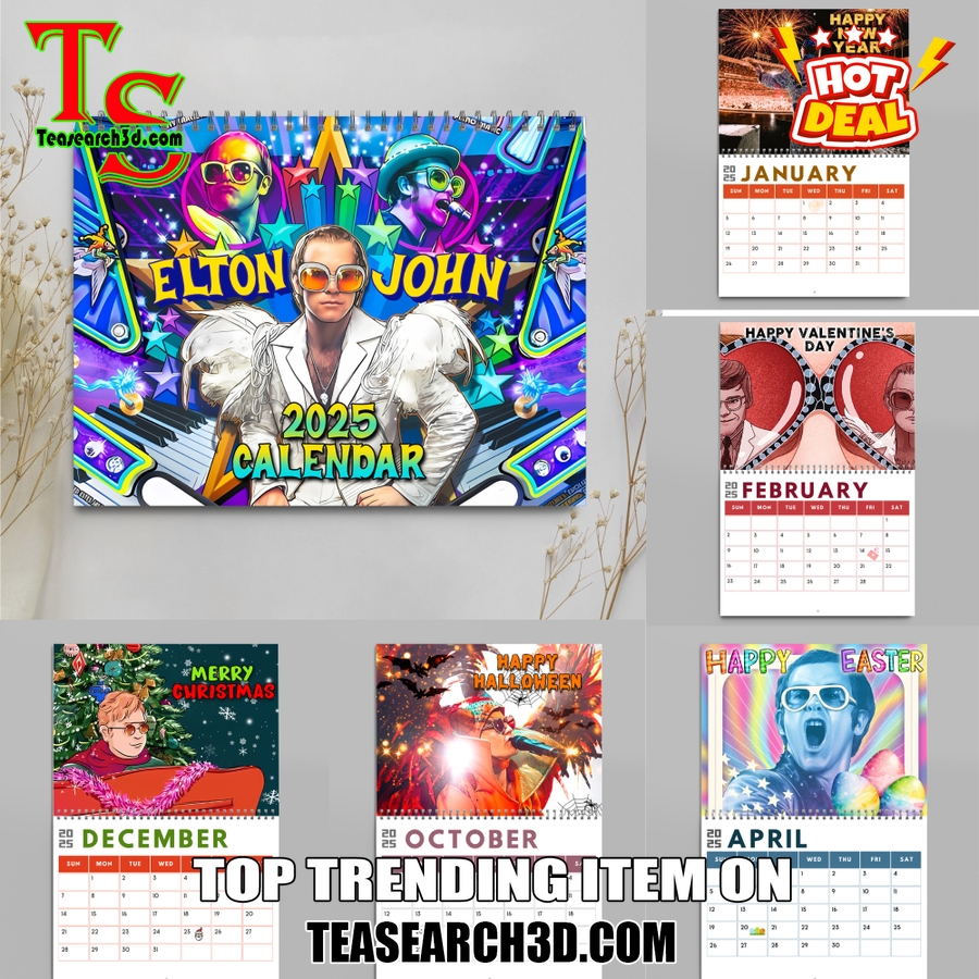 Music Wall Hanging Calendar 2025 10 Elton John 2025 Wall Hanging Calendar