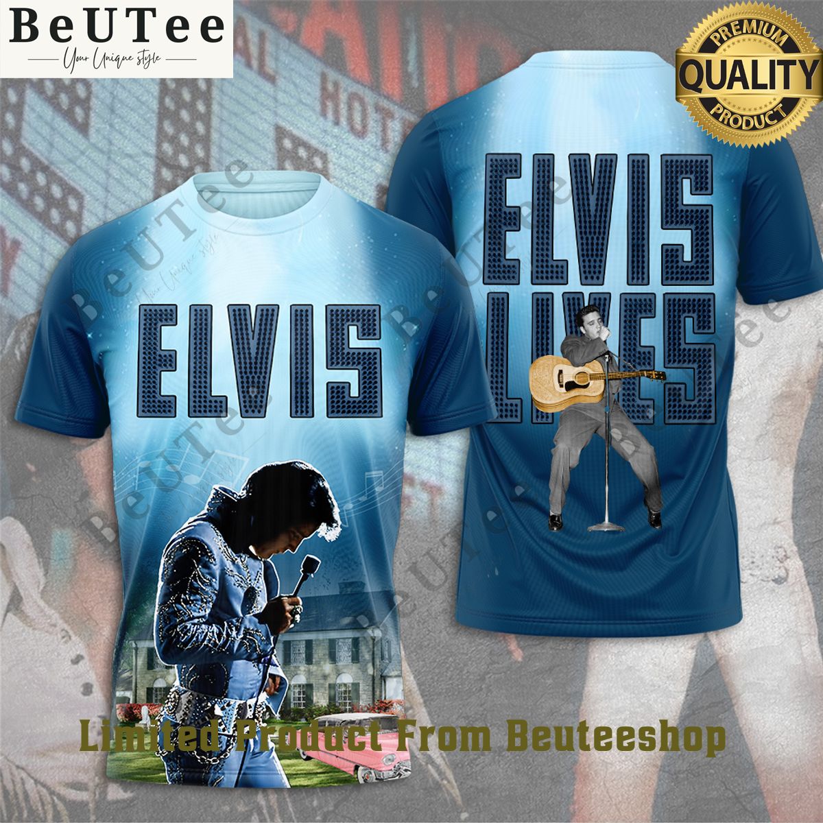 Elvis Presley Legend Of Rock n Roll Limited 3D Tshirt