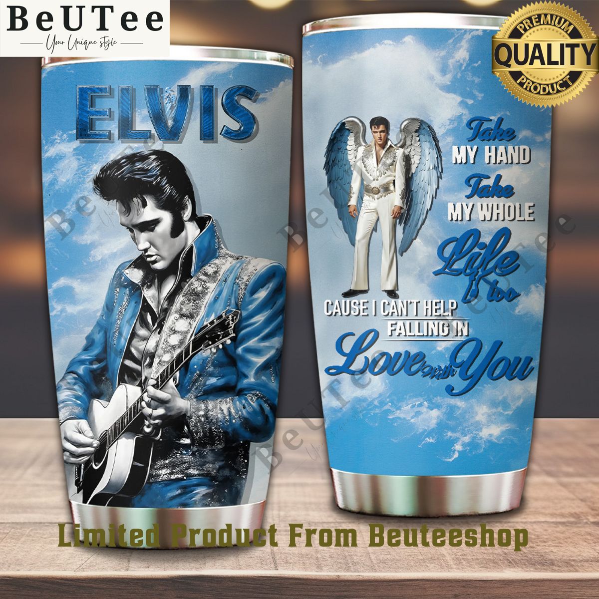 Elvis Presley Take My Hand Love You Tumbler Cup