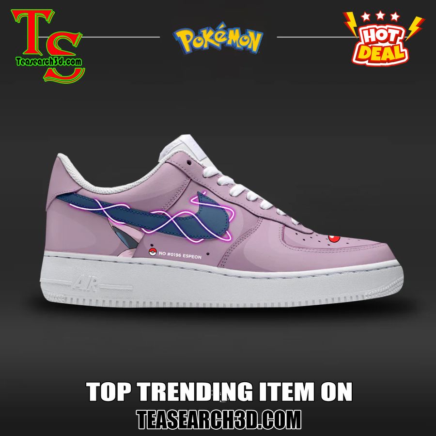 New Trending Custom Nike Logo AF1 Shoes 7 Espeon Pokemon Custom Air Force 1 Sneaker Shoes
