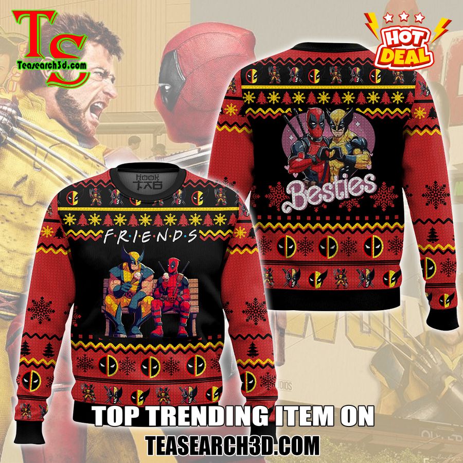 Amazing Trending Christmas Ugly Sweater With Free Shipping 4 F.R.I.E.N.D.S Deadpool Wolverine Ugly Christmas Sweater