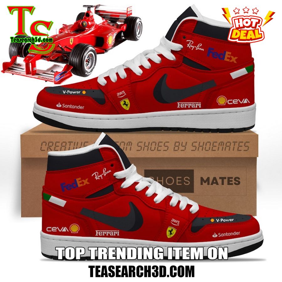 New Trending JD High Top For Sale 2024 11 Ferrari Formula 1 Premium Air Jordan High Top Shoes