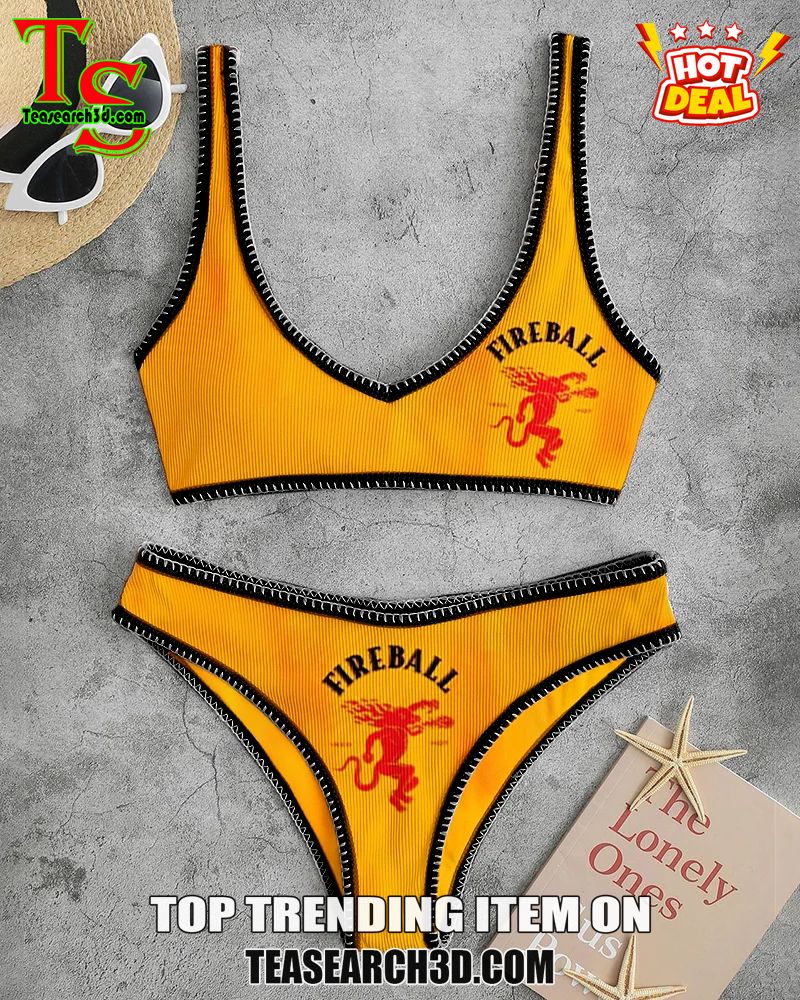 Top Hot Trending Women Drink High Waisted Bikini Sets 14 Fireball Cinnamon Orange High Waisted Bikini Sets