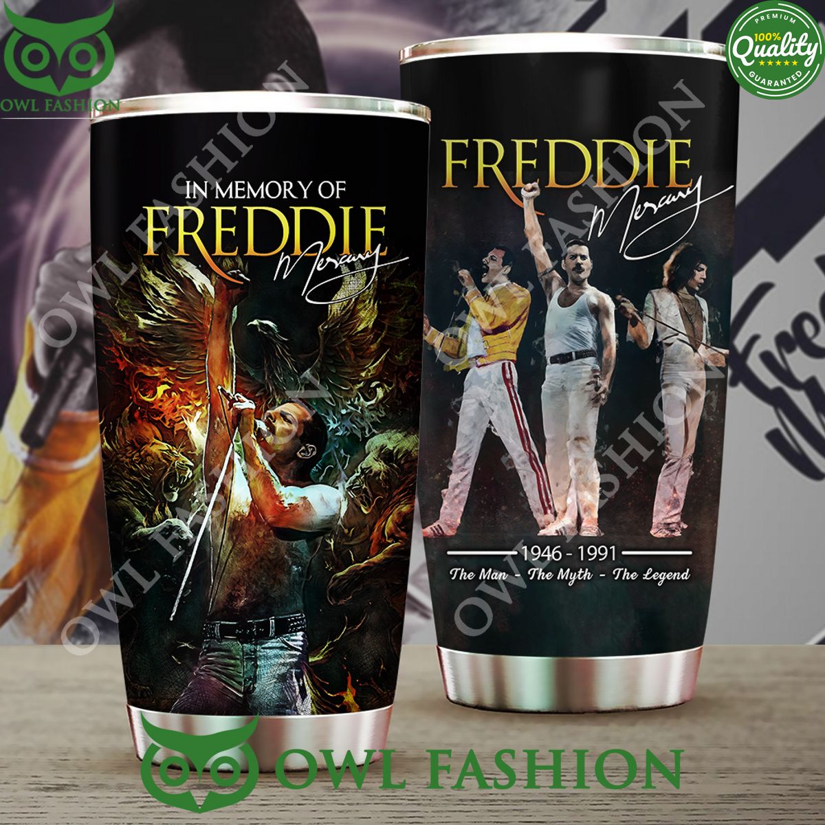 Freddie Mercury Rock Legend The Man The Myth Tumbler Cup