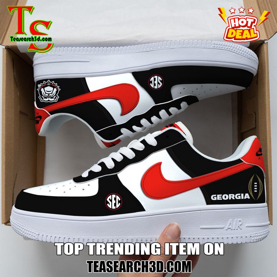 Amazing Nike Logo Air Force 1 Nike Shoes, Sport Team AF1 Shoes 13 Georgia Bulldogs Custom Nike Logo AF1 Shoes