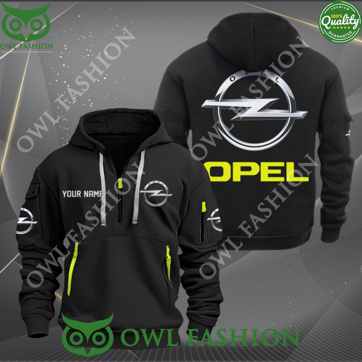 German automobile manufacturer Opel Personalized 2d half zipper hoodie