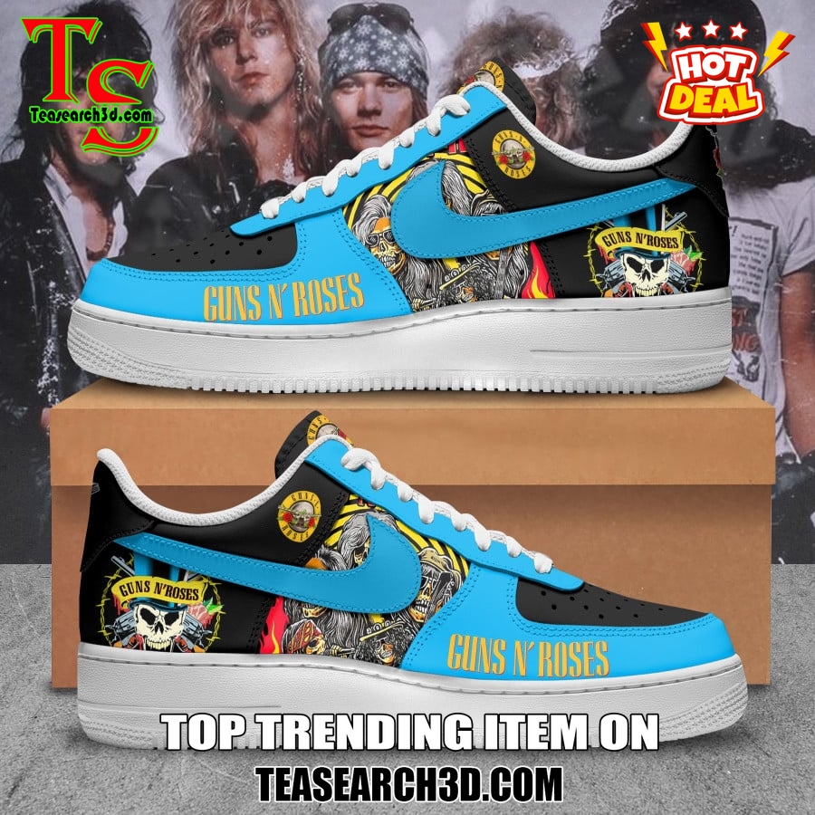 Limited Edition Air Force 1 Sneakers Style 7 Guns N' Roses Blue Air Force 1 Sneakers