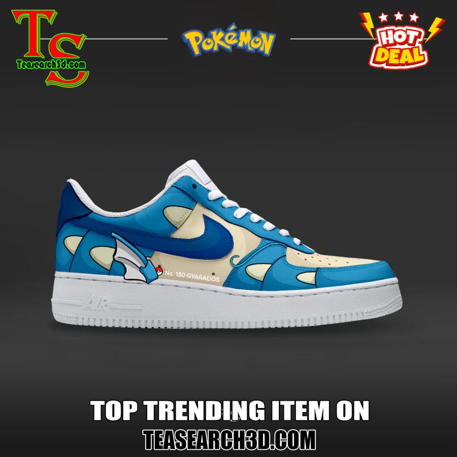 New Trending Custom Nike Logo AF1 Shoes 10 Gyarados Pokemon Custom Air Force 1 Sneaker Shoes