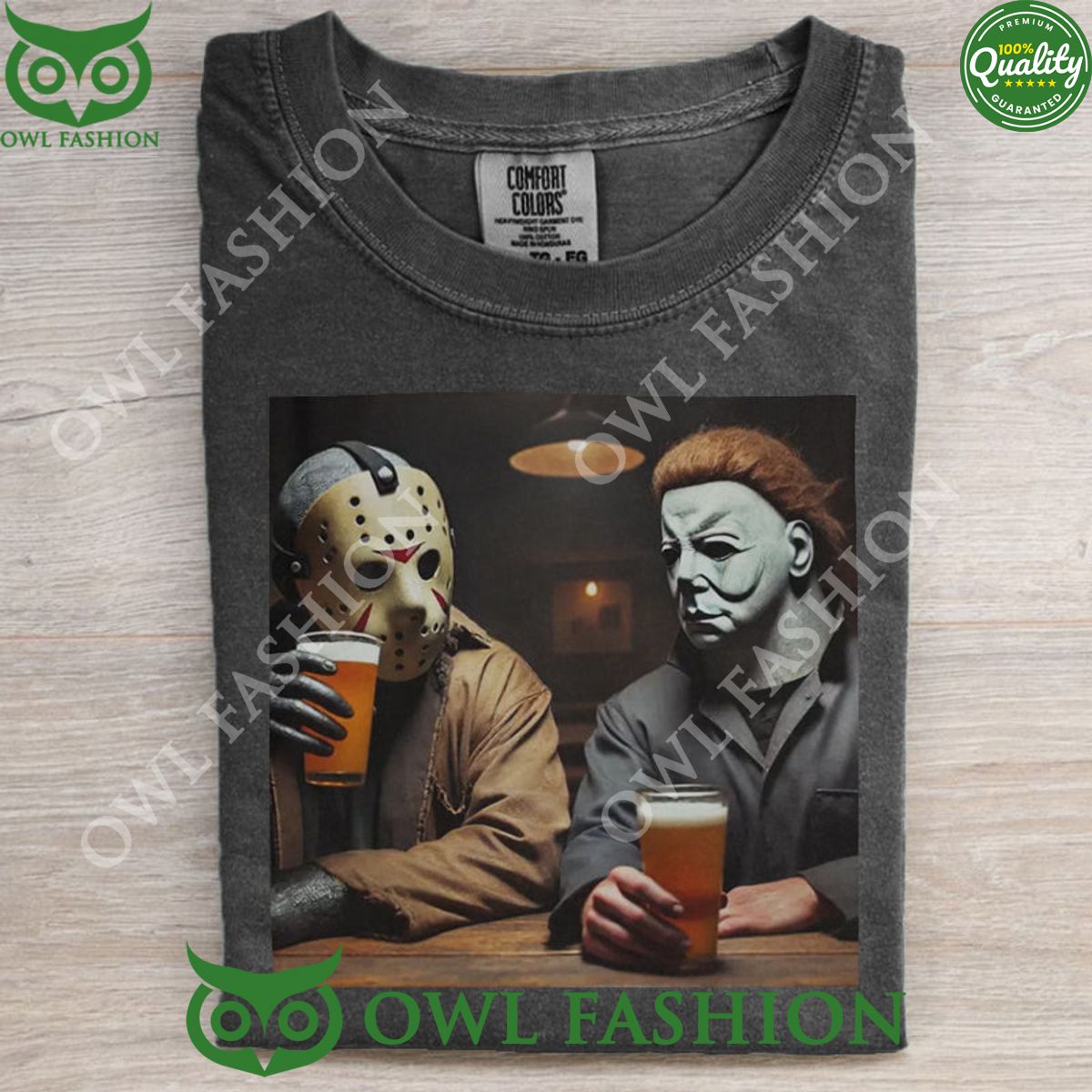 Halloween Funny Jason and Michael Drink Beer t shirt