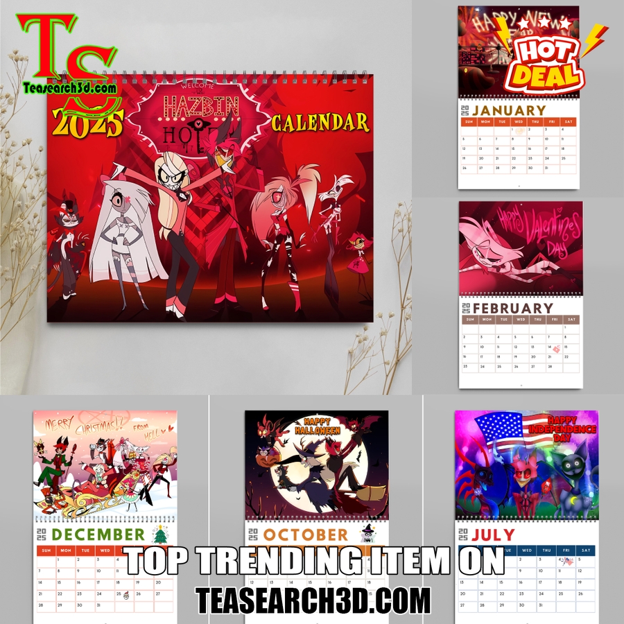 Music Wall Hanging Calendar 2025 12 Hazbin Hotel 2025 Wall Hanging Calendar