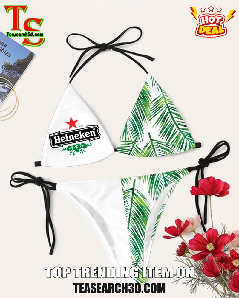 Drink Bikini Women Summer Sale 2024 17 Heineken Tropical White Triangle Bikini Set